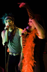 Phreddy Vomit and Barbara singing with the Fags 2009